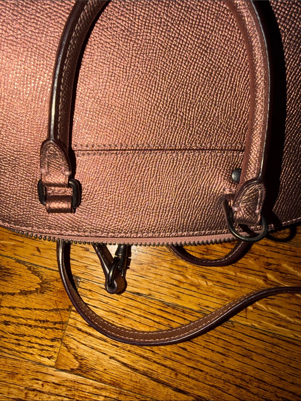 Coach Metallic Rose Dome Satchel in Copper - Picture 9 of 12